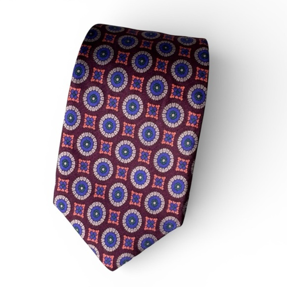 LIBERTY OF LONDON RED BLUE VINTAGE SILK TIE